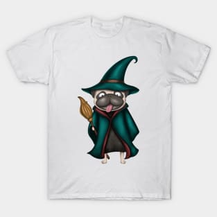 Cute Pug In Witch Costume T-Shirt